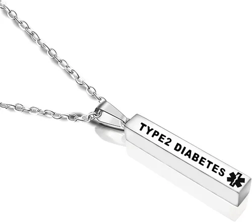 Vista 7 de kkekos Collar de acero inoxidable con identificación de alerta médica con información médica