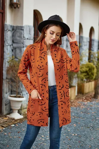 Vista 5 de Grace Karin - Chaqueta de manga larga con bolsillos frontales abiertos para mujer
