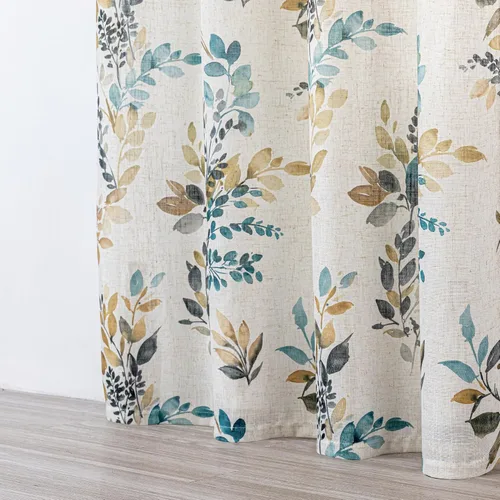 Vista 5 de MYSKY HOME Cortinas florales de 63 pulgadas de largo