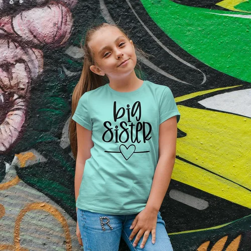 Vista 4 de Olive Loves Apple Big Sister Heart Sibling Reveal T-Shirt for Baby and Toddler Girls Sibling Outfits