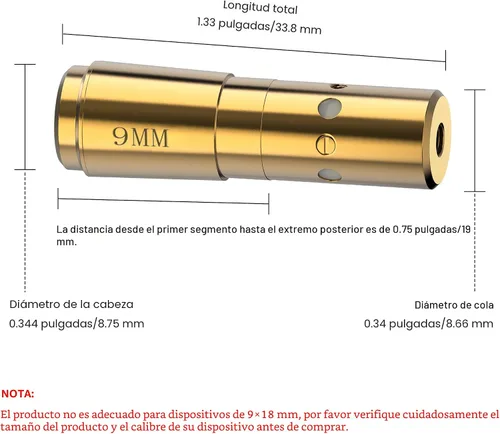 Vista 3 de MidTen Bore Sight Laser 9mm/223 5.56mm/30-06/25-06/270 Laser Bore Sighter Boresighter