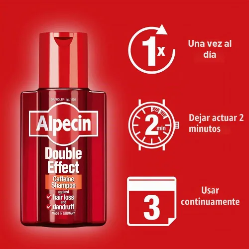 Vista 6 de ¡Nuevo! Champú Alpecin de doble efecto con cafeína que combate la caspa y la pérdida de cabello, 6.8 fl oz por ALPECIN