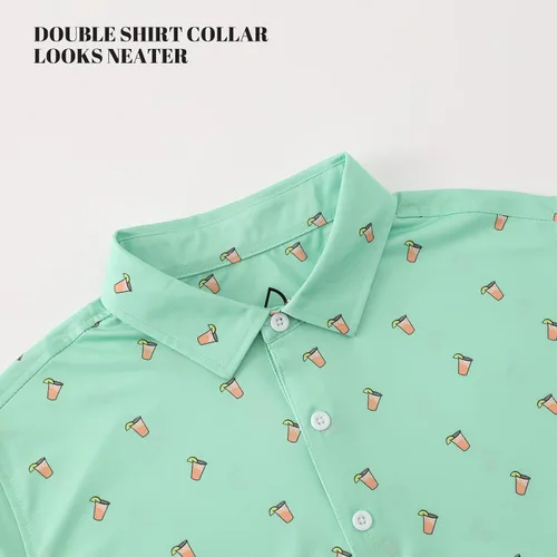 Vista 5 de DEOLAX Polo para hombre que absorbe la humedad ajuste seco rendimiento para hombre ajuste regular estampado de moda polo de manga corta