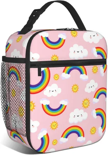 Vista 13 de Lonchera espacial para niños y niñas, térmica, térmica, linda bolsa de almuerzo para la escuela Dibujos animados aeroespacial