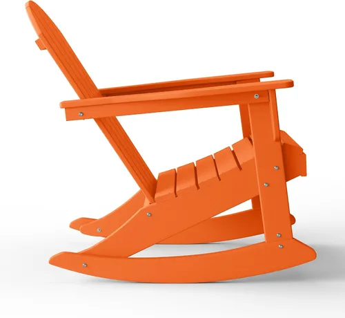 Vista 162 de WestinTrends Silla mecedora Malibu de poliéster para exterior/patio Adirondack, Negra