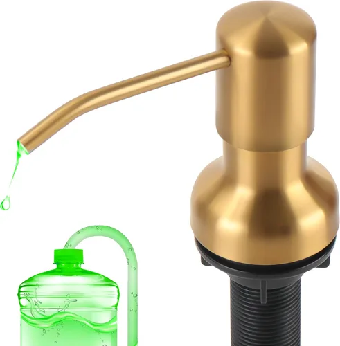 Vista 11 de Dispensador de jabón para fregadero de cocina, dispensador de jabón para fregadero con vástago roscado más largo, tubo de extensión de 47 pulgadas