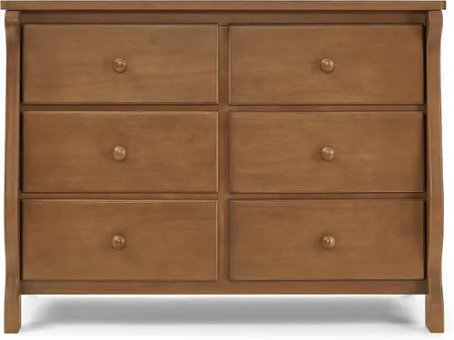 Vista 3 de Delta Children Universal 6 Drawer Dresser, Interlocking Drawers, Chestnut