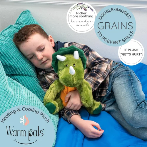 Vista 2 de 1i4 Group Dino Dinosaur - Peluche de Dinosaurio Microondable y con Peso - Peluche Calentado para Calor - Peluche Lindo, Suave y Acogedor