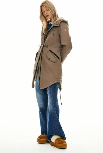 Vista 3 de Orolay Parka Abrigo de invierno con forro polar grueso para mujer con bolsillos