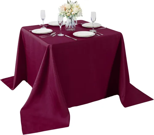Vista 14 de Mantel rectangular de tela de poliéster lavable de 60 x 120 pulgadas, para decoración de bodas, fiestas, comedores, banquetes