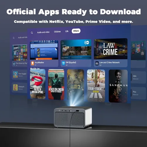 Vista 3 de Proyector para exteriores con aplicaciones oficiales, 1080P nativo, imagen