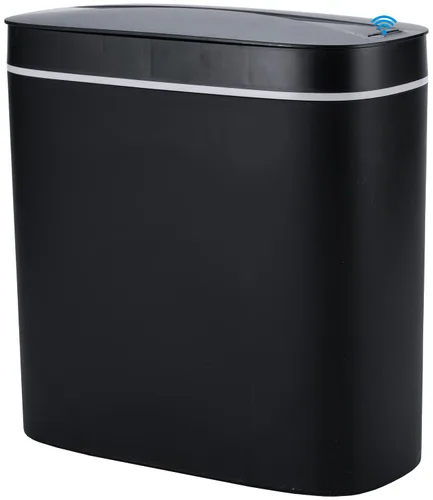 Vista 12 de Sooyee - Contenedor de basura de plástico rectangular con tapa a presión, para baño, tocador, dormitorio, cocina, taller, oficina, 10 litros, negro