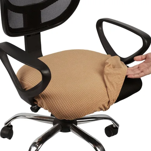 Vista 25 de Melaluxe - Funda elástica de jacquard para silla de oficina, funda extraíble y lavable para silla de escritorio, cubierta giratoria para asiento