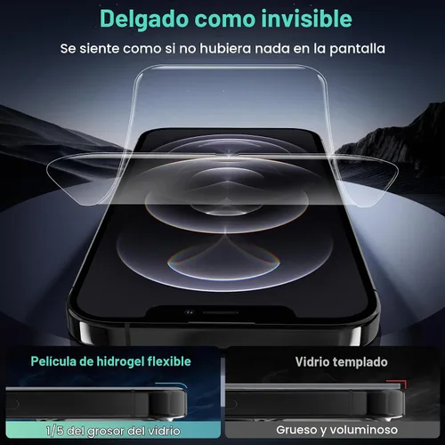 Vista 5 de Paquete de 3 protectores de pantalla flexibles para iPhone 12 Pro Max, película de hidrogel de TPU suave irrompible para iPhone 12 Pro Max