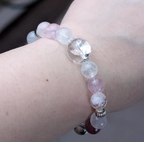Vista 162 de Precious Gemstone Natural Crystal Healing Bracelet, Rutilated Quartz, Moonstone, Quartz Handmade Original Design Bracelet