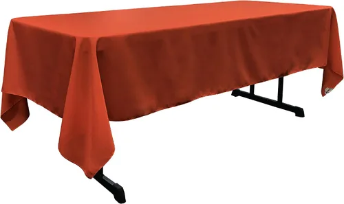 Vista 242 de LA Linen Mantel rectangular lavable de popelín de poliéster, resistente a las manchas y a las arrugas, cubierta de mesa 60x84, mantel de tela
