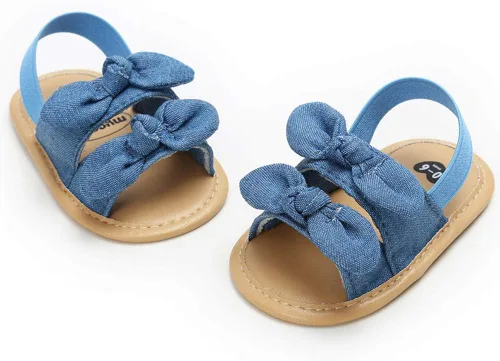 Vista 3 de COSANKIM Sandalias de verano para bebés y niñas con suela suave de flores, zapatos de vestir para cuna, recién nacidos, para recién nacidos