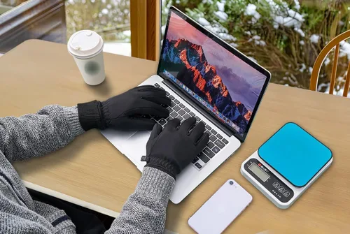Vista 9 de Guantes de invierno para hombres y mujeres en clima frío, guantes térmicos con dedos para pantalla táctil, guantes cálidos resistentes al agua