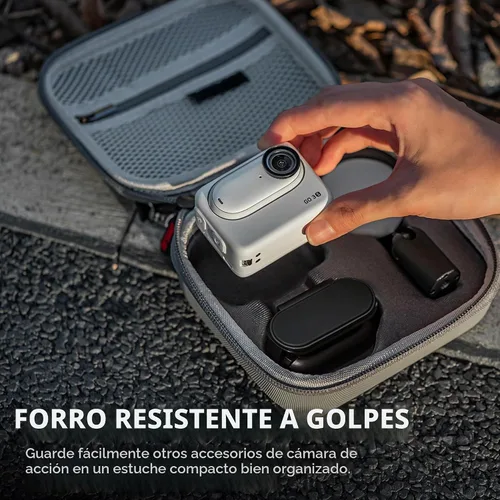 Vista 5 de Tomat Funda de transporte para Insta360 GO 3S Action, bolsa de almacenamiento, mini funda protectora compatible con accesorios de cámara de acción