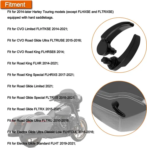 Vista 3 de Levantadores de tapa de alforja para Harley Davidson Touring Street Glide FLHR FLHT FLHX FLHTK 2014-2022