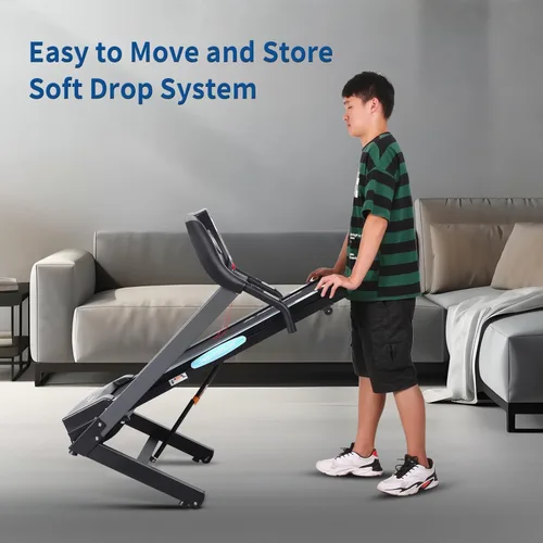 Vista 8 de Cintas de correr para el hogar, caminadora plegable con 12% de inclinación automática, 2.5 HP, velocidad de 8.5 MPH, 15 programas preestablecidos