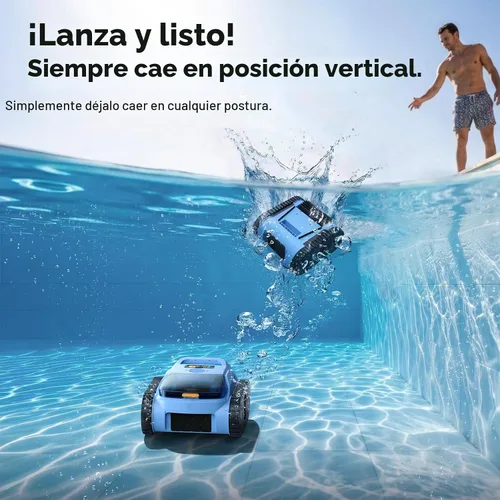 Vista 8 de Limpiador robótico inalámbrico para piscinas, aspiradora robótica automática para piscinas enterradas, limpieza de robot de piscina de spa de hasta