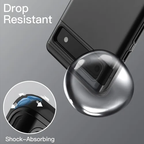 Vista 5 de JETech Funda para Google Pixel 6a de 6.1 pulgadas 2022, protección de doble capa a prueba de golpes (negro)