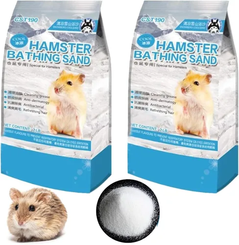 Vista 6 de Hamiledyi Hamster Bath Sand 2 LB Polvo de jerbo libre baño de aseo