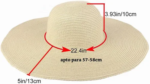 Vista 3 de Ayliss Floppy Derby sombrero con ala ancha estilo playa para mujer