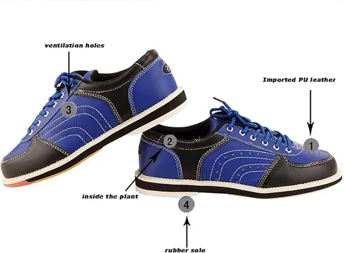 Vista 2 de XCSPEC Zapatos de bolos de piel sintética resistentes al desgaste antideslizantes transpirables suministros de bolos para hombres y mujeres