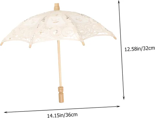 Vista 8 de Veemoon 2 parasoles de novia, sombrillas para fotografía, bordado de novia, para niños, flores, damas, disfraz, tela de encaje, decorativo, floral