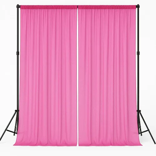 Vista 8 de AK-Trading - Paneles de cortinas de gasa para eventos de boda y decoración, cortinas de telón de fondo (115 x 120 pulgadas, negro)