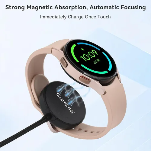 Vista 3 de ELUTENG Cargador para Samsung Galaxy Watch 7 6 5 4 3.3FT/1M USB C Cable de carga inalámbrica Dock con adaptador USB Cable de carga magnético Cable