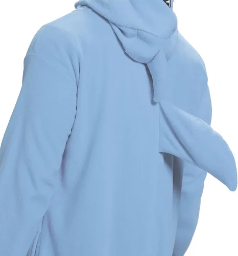 Vista 4 de Pijama de tiburón para adultos, disfraz de cosplay de tiburón, de una pieza, ropa de dormir de caricatura, mameluco de tiburón para mujeres y hombres