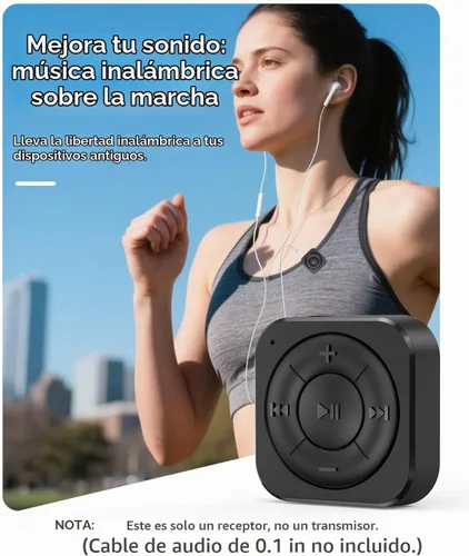 Vista 2 de MIPEACE Adaptador Bluetooth para auriculares con cable, color negro