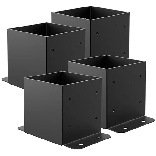 Vista 16 de SPACEEUP Base de Poste 4x4 2 Piezas, Tamaño Interior 3.6"x3.6" Base de Poste para Terraza, Anclaje de Poste Resistente con Recubrimiento en Polvo