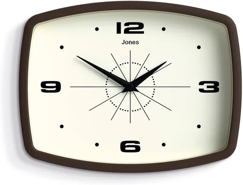 Vista 9 de JONES CLOCKS® Reloj de pared de película Reloj retro rectangular 10 Negro