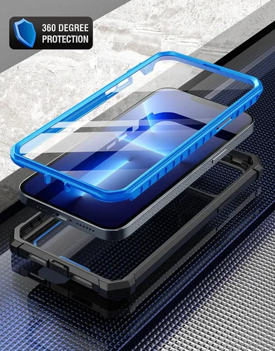 Vista 3 de Poetic Guardian Series - Funda diseñada para iPhone 13 Pro Max de 6.7 pulgadas, híbrida de cuerpo completo, a prueba de golpes, con protector