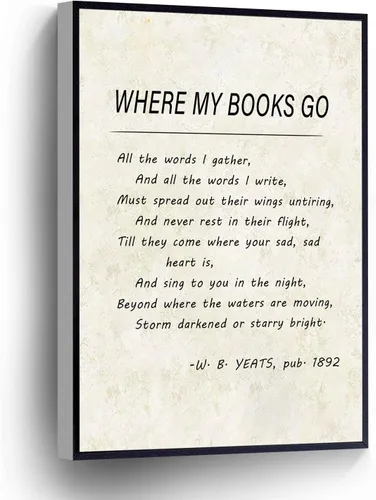 Vista 7 de PUCHYUCT William Butler Yeats - Lienzo decorativo para pared, póster con texto en inglés "Think Like A Wise Man" (Think Like A Wise Man) con texto