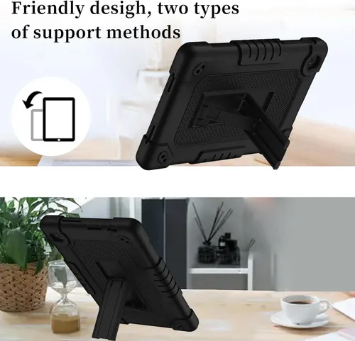 Vista 6 de Funda protectora para tablet TCL Tab 8 Plus, correa para el hombro, silicona suave y parte trasera dura, a prueba de golpes, para TCL Tab 8 Plus/TCL