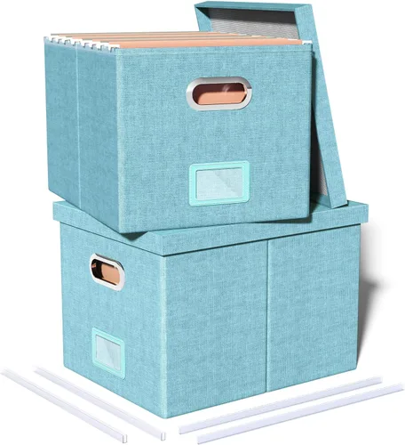 Vista 51 de Oterri Organizador de Archivos, Caja de Archivos, Gabinete de Archivos para Almacenamiento de Carpetas de Archivos Tamaño Carta, Organizador