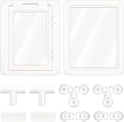 Vista 32 de FXW AuraSpace - Cerca acrílica para perros pequeños, para interiores, 24 pulgadas, 2 paneles, incluye 1 puerta y 1 panel, color negro