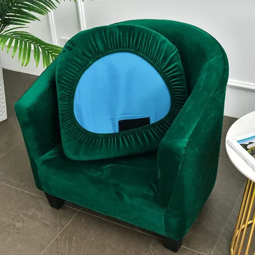 Vista 8 de OKYUK Fundas de terciopelo para silla de bañera, fundas de sofá de alta elasticidad, fundas de sofá, protector de muebles extraíble para sala