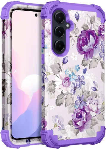 Vista 23 de Hocase Funda para Galaxy A37 5G, protección resistente a prueba de golpes, parachoques de goma de silicona suave+funda protectora híbrida