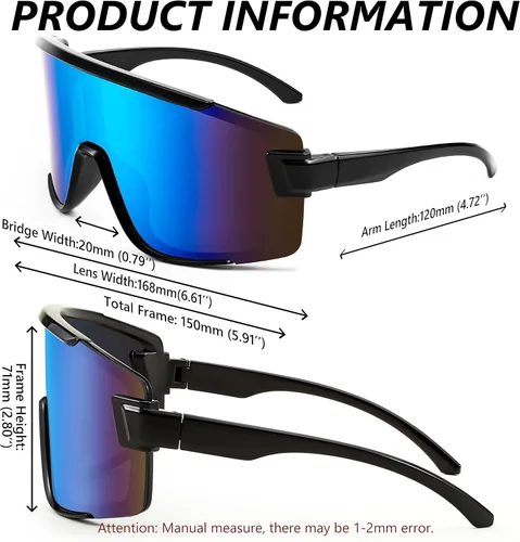 Vista 7 de FEISEDY Gafas de ciclismo para hombres y mujeres, gafas de sol deportivas de los años 80, gafas de esquí, conducción, pesca, ciclismo, protección