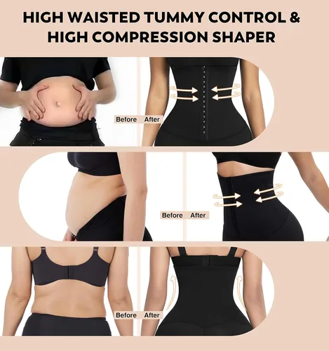 Vista 2 de KEEPTO High Waisted Leggings for Women Waist Trainer Butt Lifting Tummy Control Compression Yoga Pants