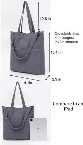Vista 3 de Jeelow Bolso bandolera de lona resistente para hombre y mujer