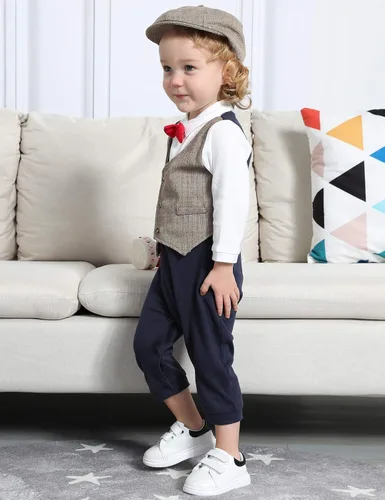 Vista 3 de A&J DESIGN Traje de esmoquin para caballero para bebé y niño con pajarita