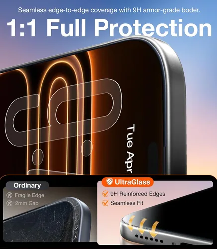 Vista 8 de UltraGlass Protector de pantalla de privacidad de vidrio 9H+ para iPhone 15 Pro Max [armadura de privacidad invisible], protector de pantalla S24