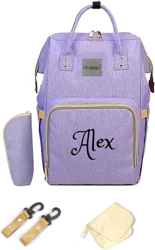 Vista 13 de Bolso de pañales grande personalizado Mochila de monograma de bolsa de pañales personalizada